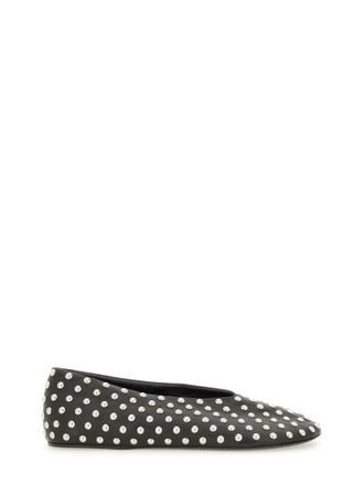 Jil Sander Nappa Ballerina Flats With Metallic Studs
