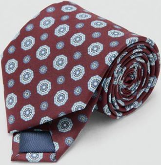 Mango Cravatta 100% seta stampa bordeaux - Uomo - Taglia unica - MANGO MAN