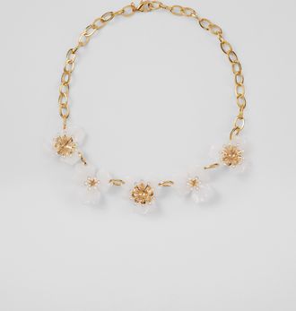 L.k. Bennett Womens Florella Necklace, Cream/Gold - One Size