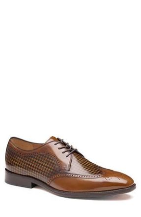 Johnston & Murphy Sullivan Wingtip Derby in Mahogany Brush-Off Houndstooth at Nordstrom Rack, Size 10.5
