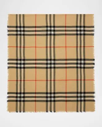 Burberry Check Lightweight Wool Scarf