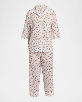 Papinelle Sleepwear Swiss Dot Floral Cotton Crop Pajamas