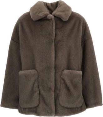 Herno Nepbont & Shearling Jas - Dames - Jassen - Bruin - XS - Nepbont - Jassen
