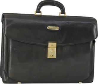 Burberry Pre-owned Handbags, female, Black, Size: ONE SIZE Pre-owned Leather Briefcase
