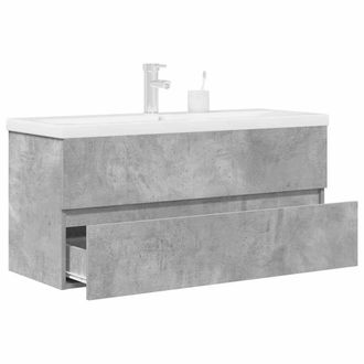 Berkfield Home 2 Piece Bathroom Furniture Set Concrete Grey Engineered Wood