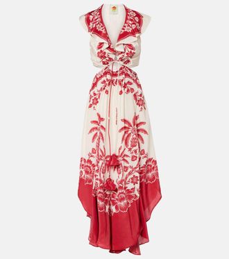 Farm Rio Guanacaste Sand printed midi dress