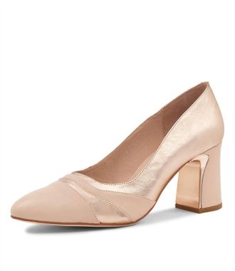 Django & Juliette Womens Kisha Leather Pump-Heeled Shoes In Nude/rose Gold