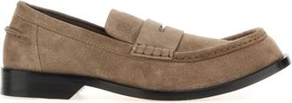 Loewe Beige Suede Slip-on Loafers