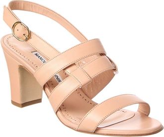 Manolo Blahnik Memaarhi 70 Leather Slingback Sandal