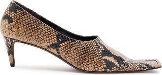 Khaite Marlene 50 Snake-effect Leather Pumps - Taupe
