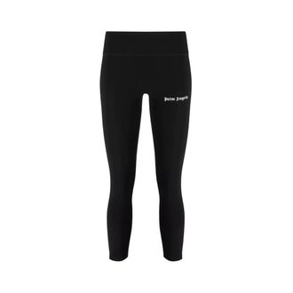 Palm Angels Broeken, Dames, Zwart, L, Zwarte Leggings met Strepen