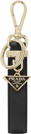 Prada Keyrings, female, Black, Size: ONE SIZE Saffiano Leather Keychain