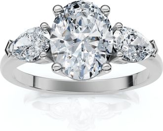 Pompeii3 1 1/2Ct Oval Michelle Diamond Engagement Ring 14k Gold or Platinum Lab Grown