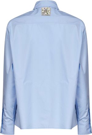 Des_Phemmes Bead and Crystal Embroidery Shirt - Blue
