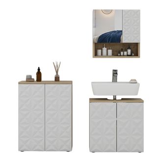 Vicco Conjunto De Muebles De Ba&ntilde;o Edge, Blanco, 3 Piezas