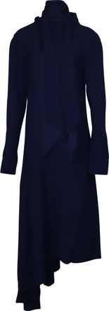 Marni Pussy Bow Asymmetric Dress in Blue Viscose
