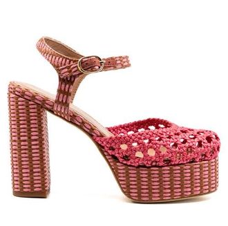 Andrea Gomez Beatriz Raffia Platform in Pink at Nordstrom, Size 37.5