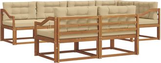 vidaXL Conjunto De Sof&aacute;s De Exterior 8 Uds. Natural Y Beige Vidaxl