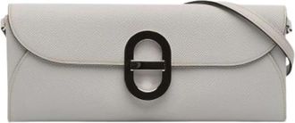 Herm&egrave;s Pre-owned Leren Crossbodytas - Dames - Vintage Clutch - Grijs - ONE Size - Leer - Vintage