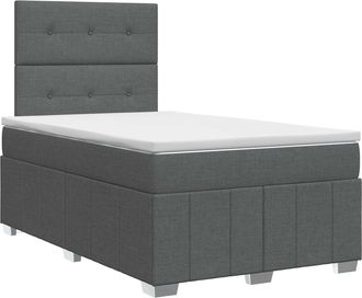 vidaXL Cama Box Spring Con Colch&oacute;n Gris Oscuro 120 X 190 Cm Tela Vidaxl