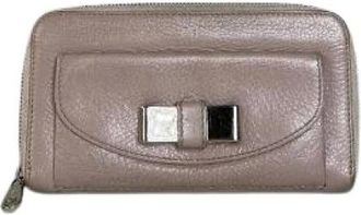 Chlo&eacute; Pre-owned Portafoglio Zip in Pelle Grana Saffiano - - Pre-owned - Donna - Rosa - ONE SIZE
