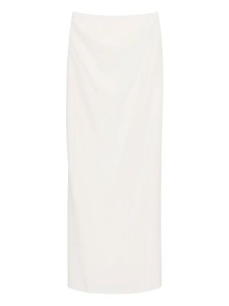 Gia Studios wrap-front draped maxi skirt - Wit