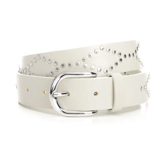 Isabel Marant Liliana Studded Leren Riem - Dames - Riemen - Wit - 85 CM - Leer - Accessoires