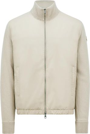 Moncler Padded Wool & Cashmere Zip-up Cardigan Beige Size XXL