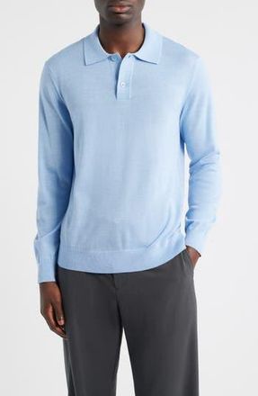 Nn.07 Serge 6584 Long Sleeve Wool Blend Polo Sweater in Cerulean at Nordstrom Rack, Size Xx-Large