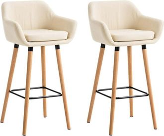 Clp Set De 2 Taburetes Grant En Simil Cuero Crema