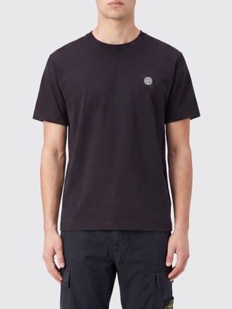 Stone Island Cotton T-shirt with Compass Logo Patch on the Chest
