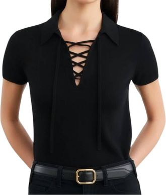 Nili Lotan Magdalena Short Sleeve Sweater In Black