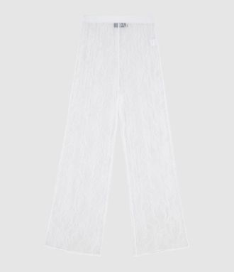Jeanne Vouland Pantalon Dentelle Blanche