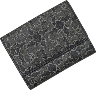 Celine Black Gray Pvc Leather Wallet (Bi-Fold) (Pre-Owned)