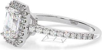 The Diamond Store Annabelle Lab Diamond Halo Engagement Ring 18K White Gold 2.75ct F/VS1