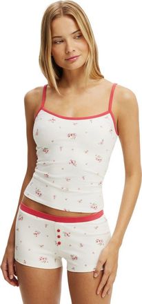 Cotton On Womens Dreamy Soft Longline Cami in Claire Cherry Floral Coconut at Nordstrom, Size X-Small