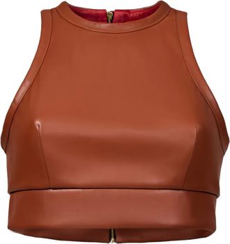 Lika Top in pelle sintetica - Marrone