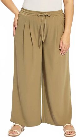 Lyss&eacute; Mae Pleated Drawstring Wide Leg Pant In Olive