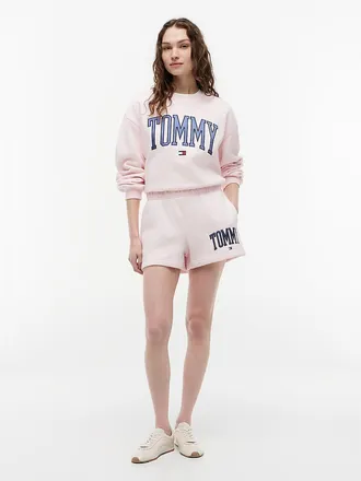 Tommy Hilfiger Womens Varsity Tommy Logo Sweatshort - Light Pink - XL