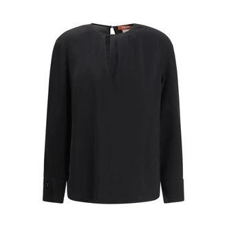 Max Mara Blouses, female, Black, Size: XS Triacetate Blouse with Elegant Design