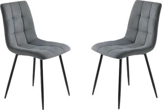 MondoViro Juego de 4 sillas de tela antracita cm 45x53 88h