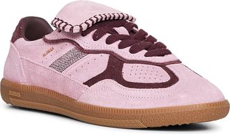 Alohas Womens Pink Suede Club Sneakers Leather Trainers