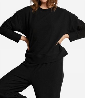 perfectwhitetee Selma Sweater Jersey Pullover In True Black