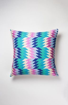 Archive New York Almolonga Blue Diamond Handwoven Brocade Cotton Throw Pillow at Nordstrom, Size 20X20