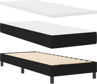 vidaXL Box Spring Bed with Mattress Black 80 x 200 cm Fabric vidaXL