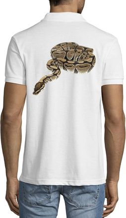 Generic Python Snake Photography Mens Cotton Polo T-Shirt White X-Large