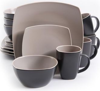 Gibson Home Matte 16-Piece Dinnerware Set, Taupe in Beige at Nordstrom