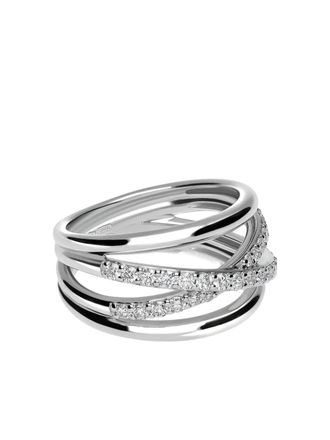 Leo Pizzo 18K white gold Waves diamond ring - Silver