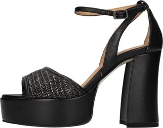 Apepazza Happy 07 Sandaal - Dames - Sandalen met hakken - Zwart - 38 EU - Leer - Schoenen