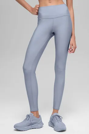 Alo | Airlift Winter Warm High-Waist Legging in Winter Frost Blue, Size: Medium